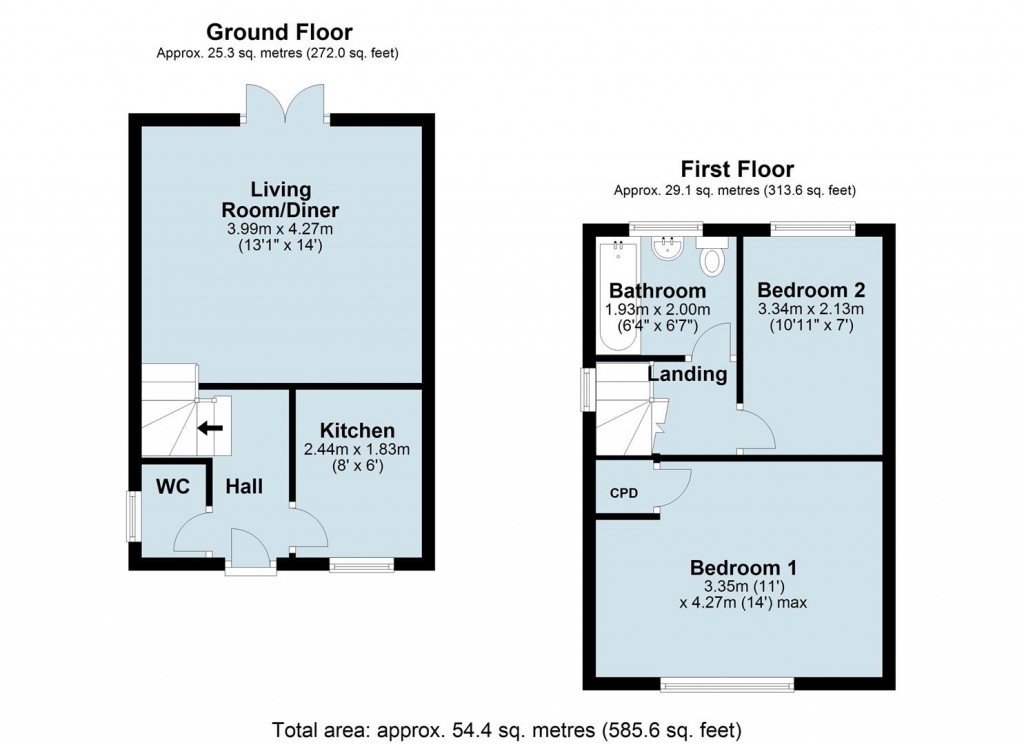 Floorplans For Dennetts Close, Daventry