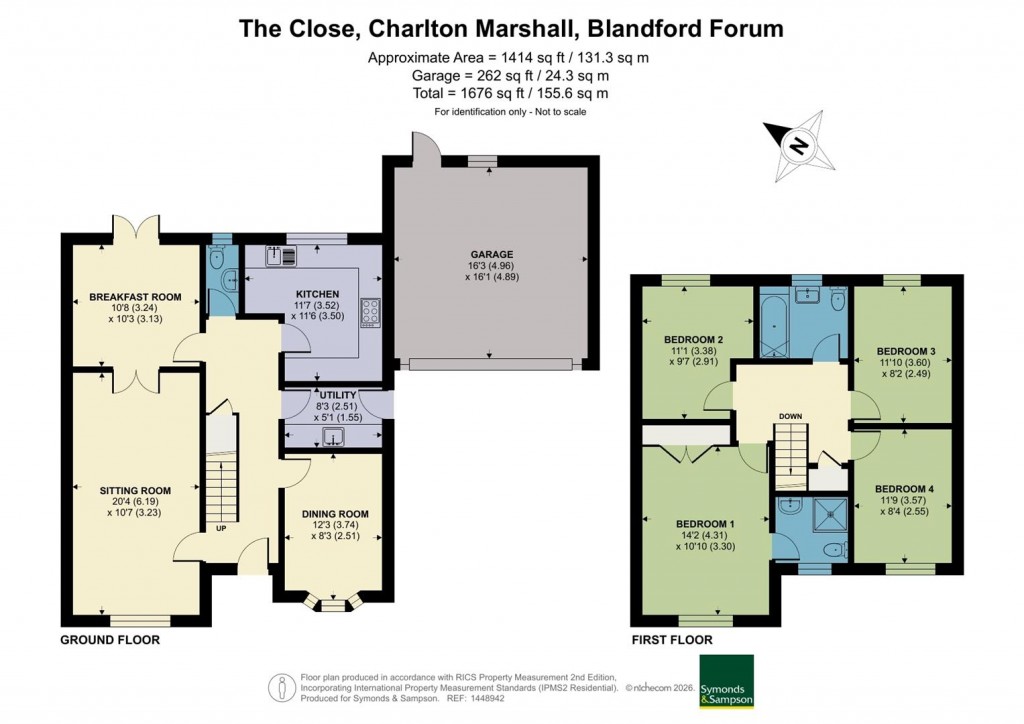 Floorplans For The Close, Charlton Marshall, Blandford Forum