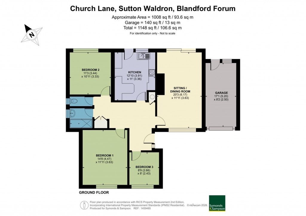 Floorplans For Church Lane, Sutton Waldron, Blandford Forum