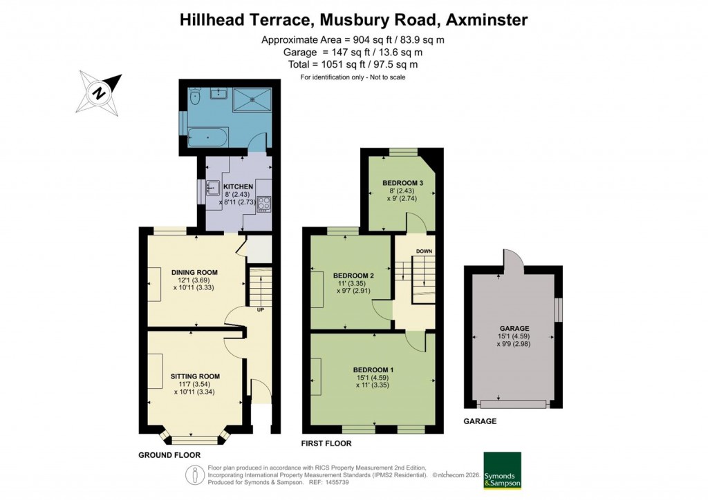 Floorplans For Hillhead Terrace, Musbury Road, Axminster
