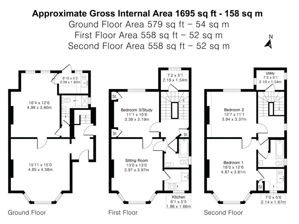 Floorplans For Fitzwilliam Road, Cambridge