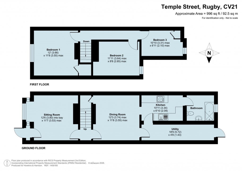 Floorplans For Temple Street, Rugby, CV21