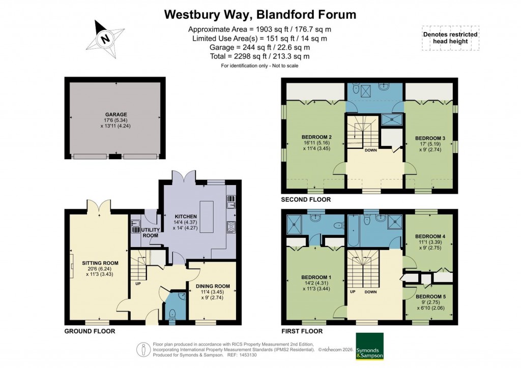 Floorplans For Westbury Way, Blandford Forum