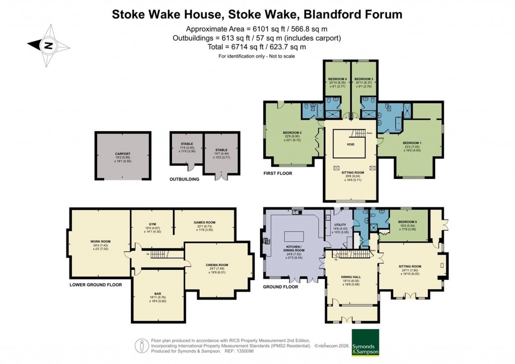 Floorplans For Stoke Wake, Blandford Forum, Dorset