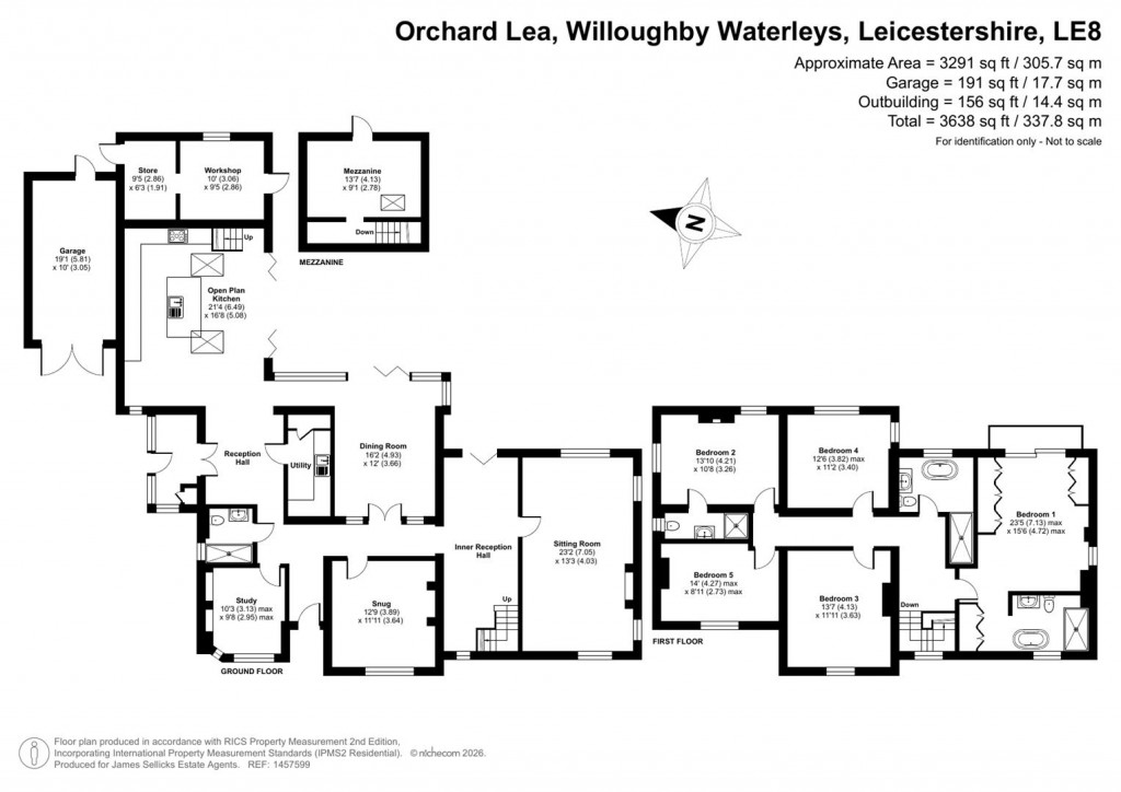 Floorplans For Orchard Lea, Willoughby Waterleys, Leicestershire