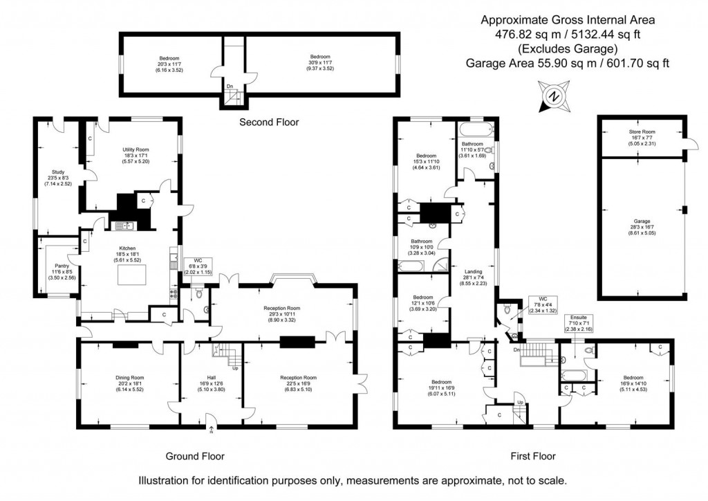 Floorplans For Manor Lane, Great Chesterford, Saffron Walden