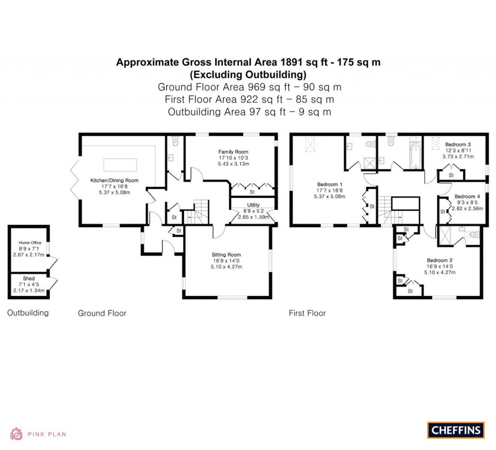 Floorplans For High Street, Harston, Cambridge