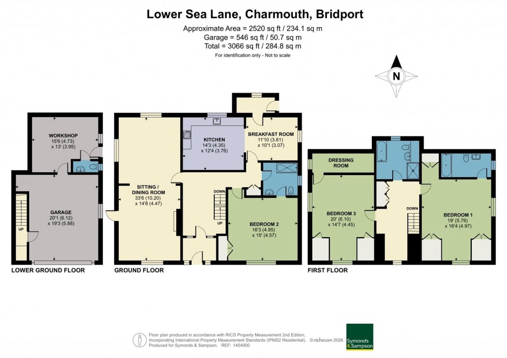Floorplans For Lower Sea Lane, Charmouth, Bridport
