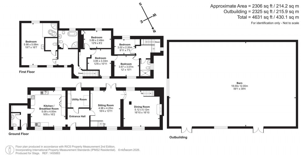 Floorplans For Trentishoe, Parracombe, Barnstaple