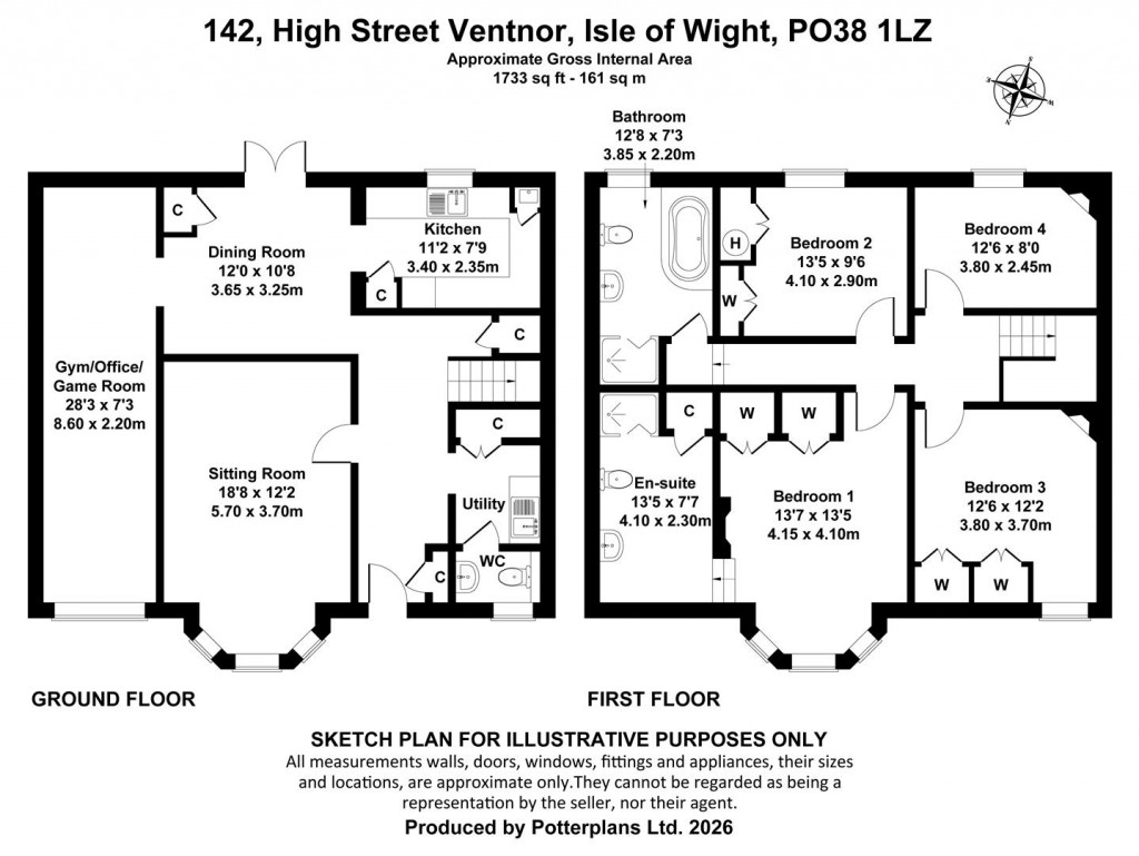 Floorplans For Ventnor, Isle of Wight