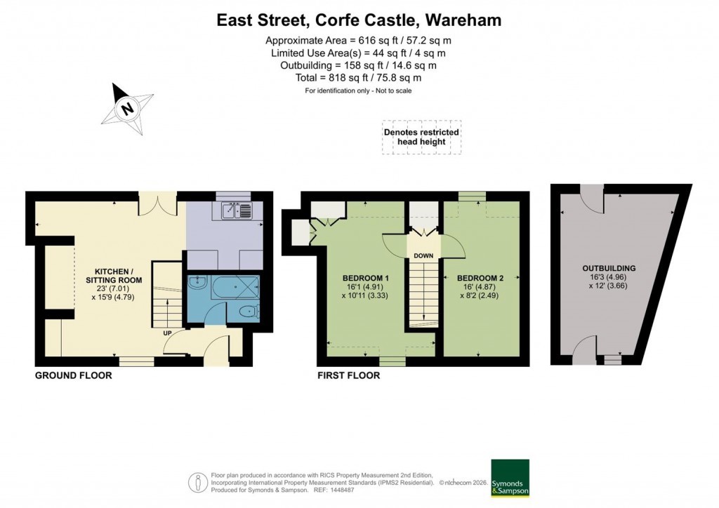Floorplans For East Street, Corfe Castle, Wareham