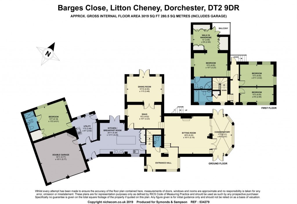Floorplans For Barges Close, Litton Cheney, Dorchester