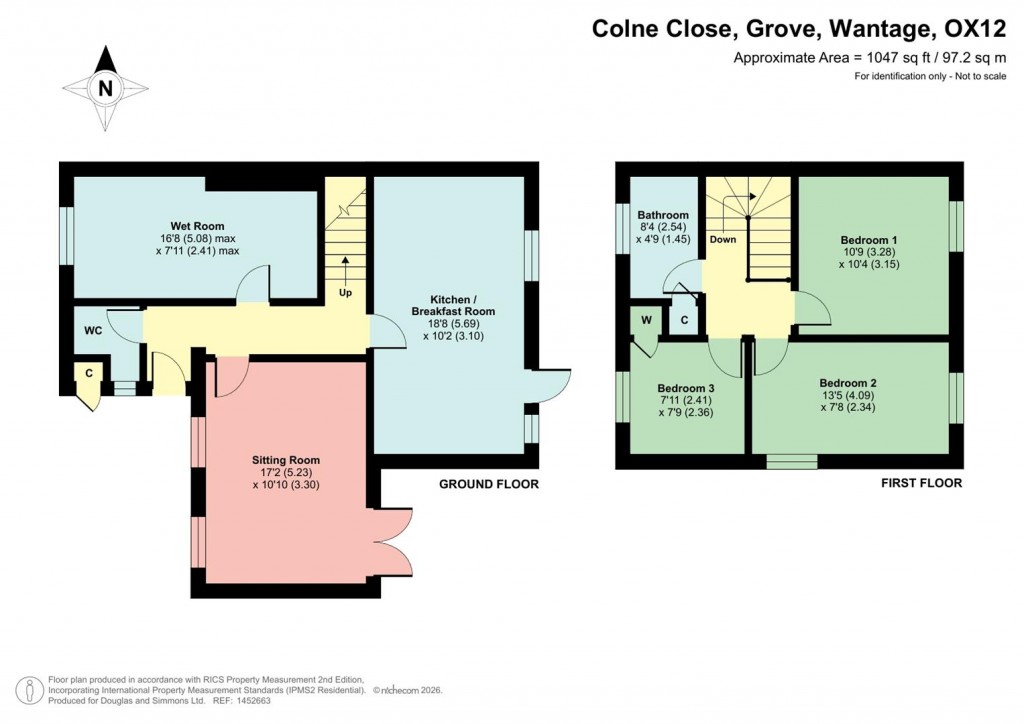 Floorplans For Colne Close, Grove, Wantage, Oxfordshire, OX12