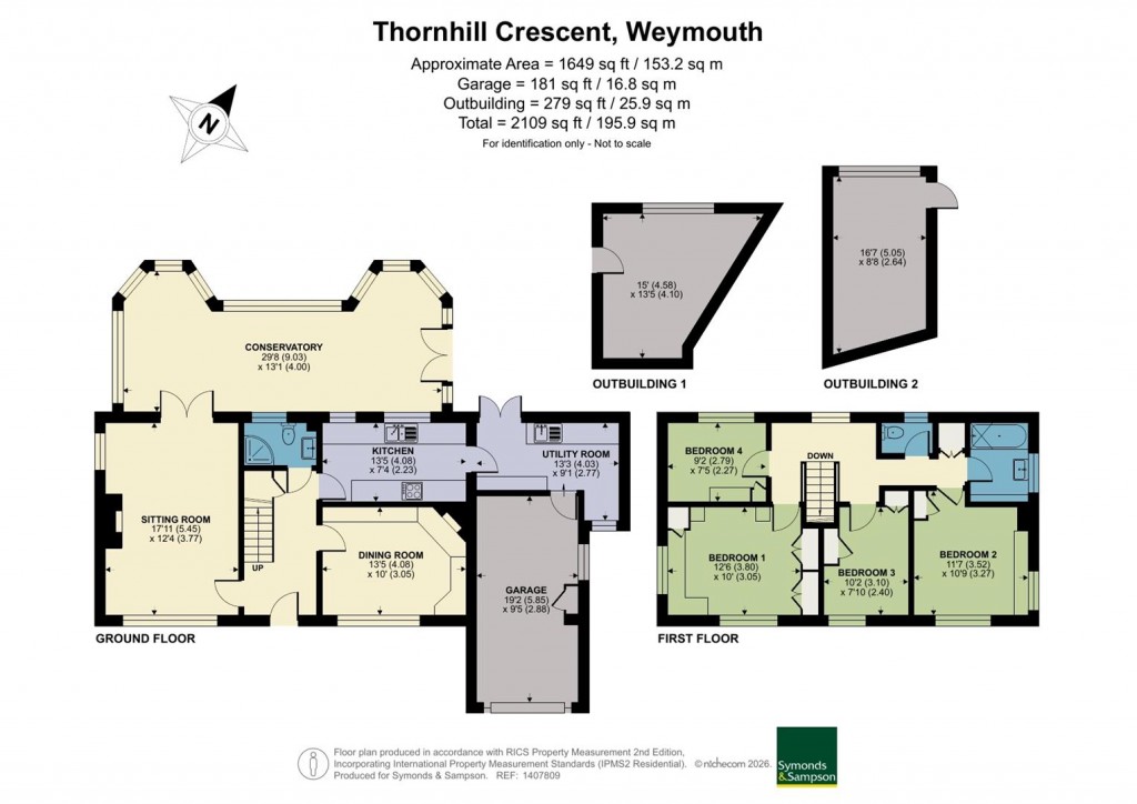 Floorplans For Thornhill Crescent, Weymouth