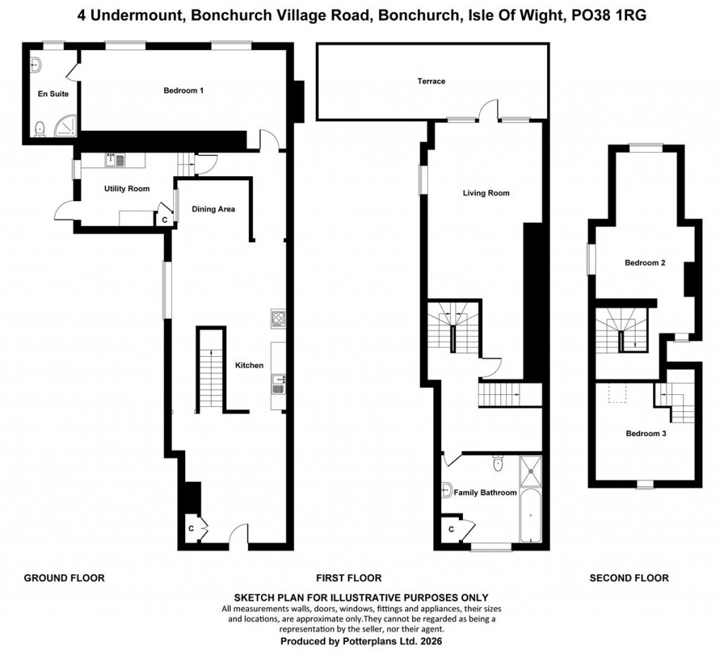 Floorplans For Bonchurch, Isle Of Wight