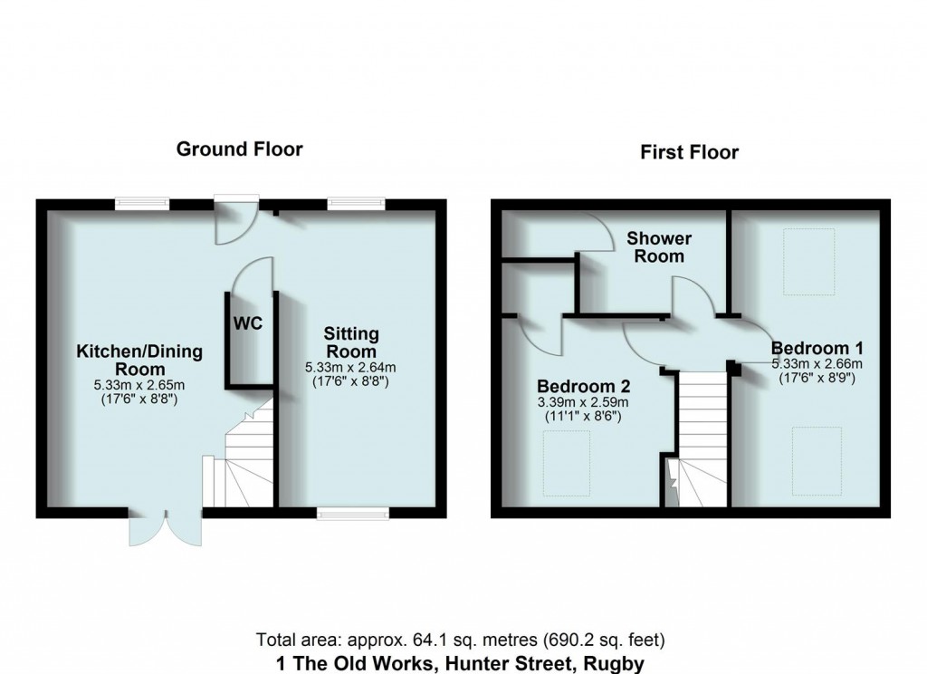 Floorplans For Hunter Street, Rugby