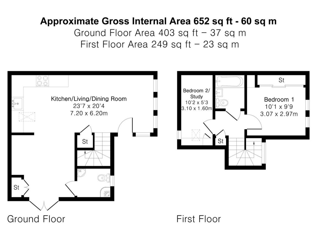 Floorplans For Audley Road, Saffron Walden