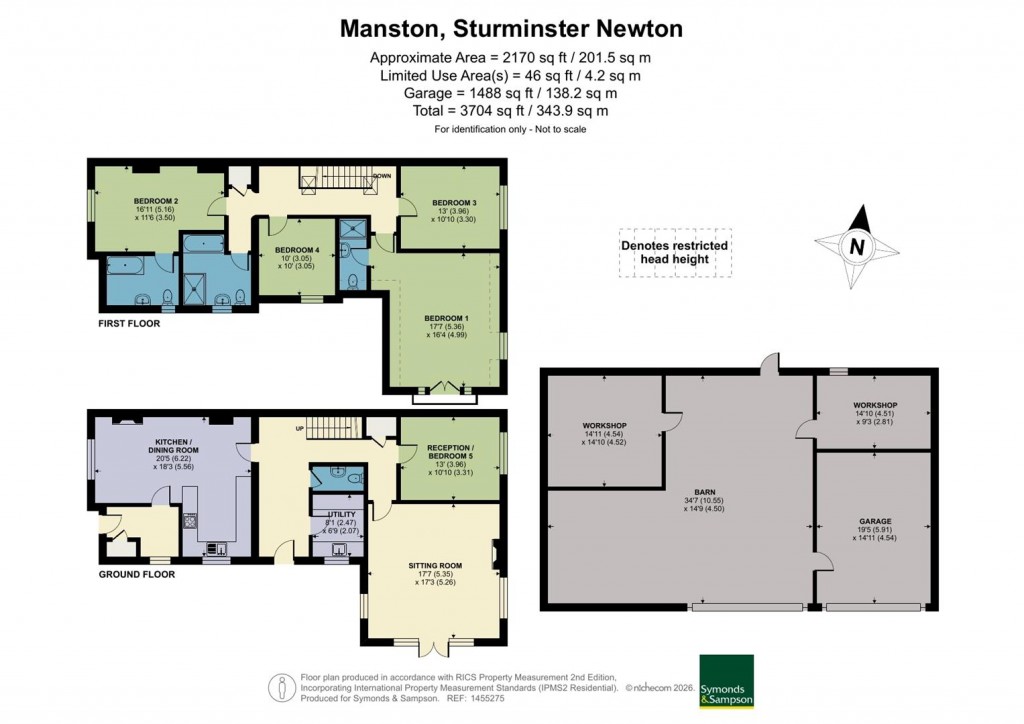 Floorplans For Manston, Sturminster Newton, Dorset