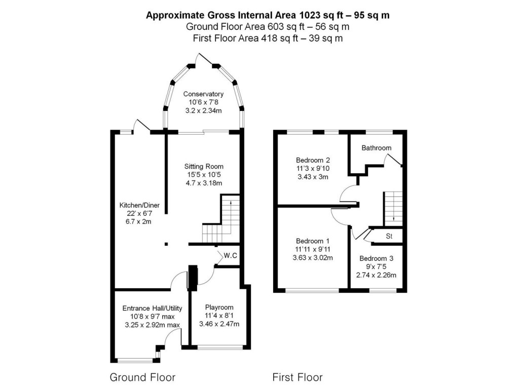 Floorplans For Cherry Garden Lane, Newport, Saffron Walden