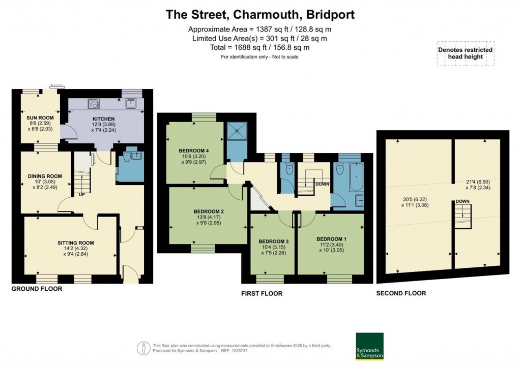 Floorplans For The Street, Charmouth, Bridport