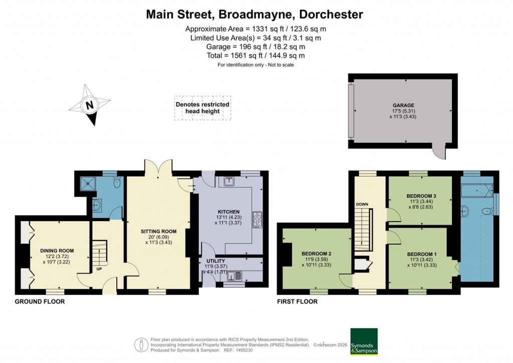 Floorplans For Main Street, Broadmayne, Dorchester