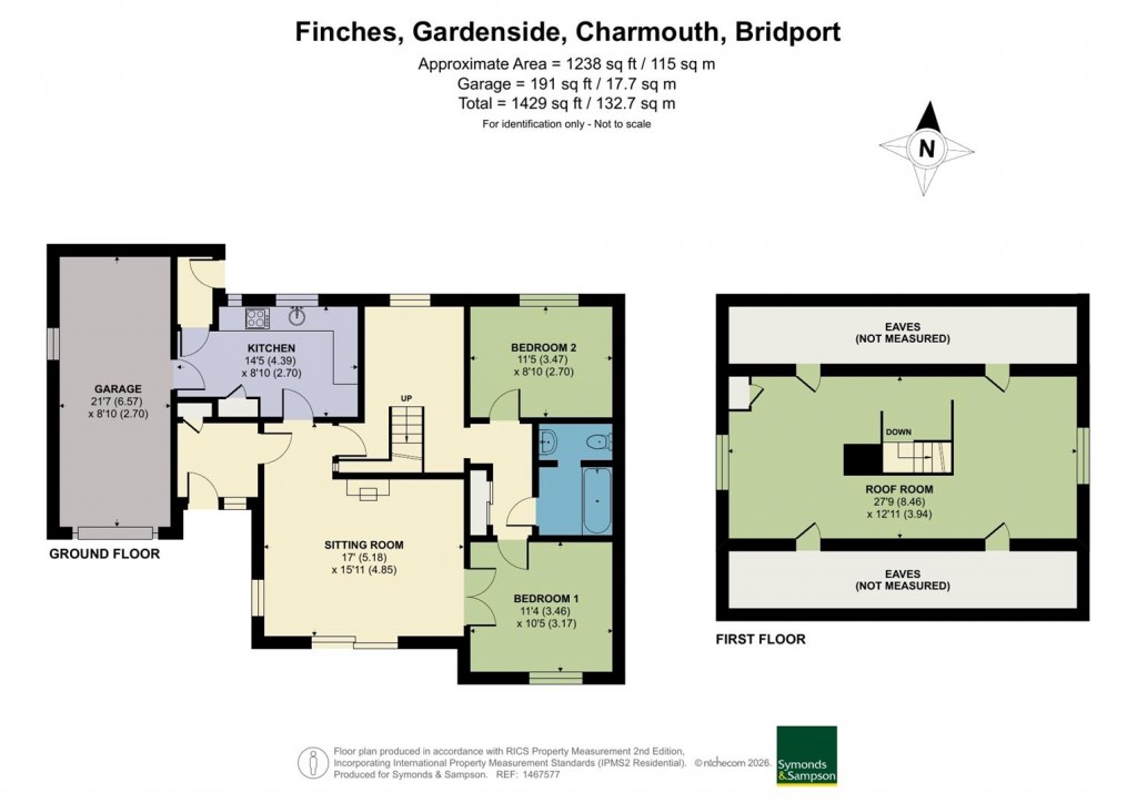 Floorplans For Gardenside, Charmouth, Bridport
