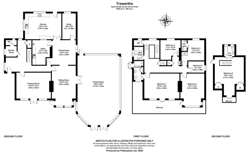 Floorplans For Ventnor, Isle Of Wight