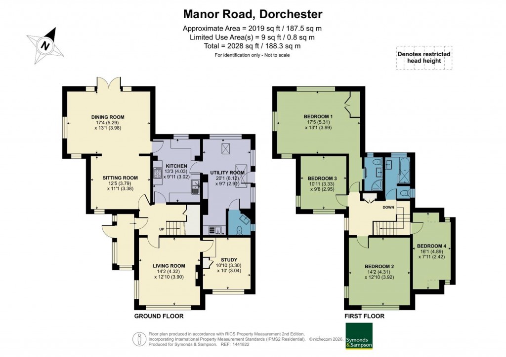 Floorplans For Manor Road, Dorchester, Dorset