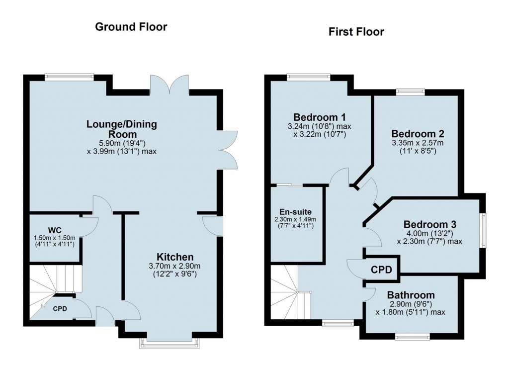 Floorplans For Deane Road, Hillmorton, Rugby, CV21