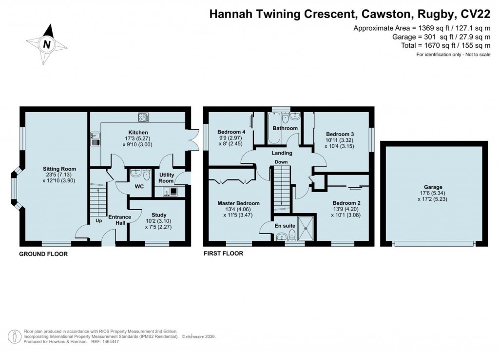 Floorplans For Hannah Twining Crescent, Cawston, Rugby