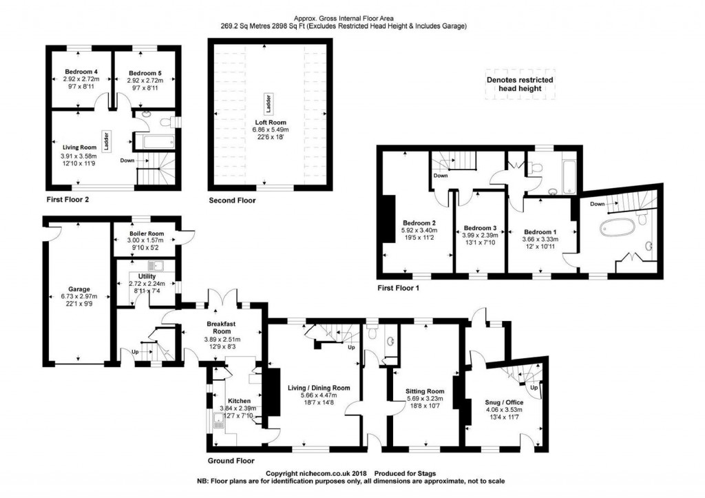 Floorplans For High Street, Toller Porcorum, Dorchester