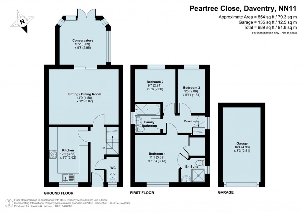 Floorplans For Peartree Close, Daventry, NN11