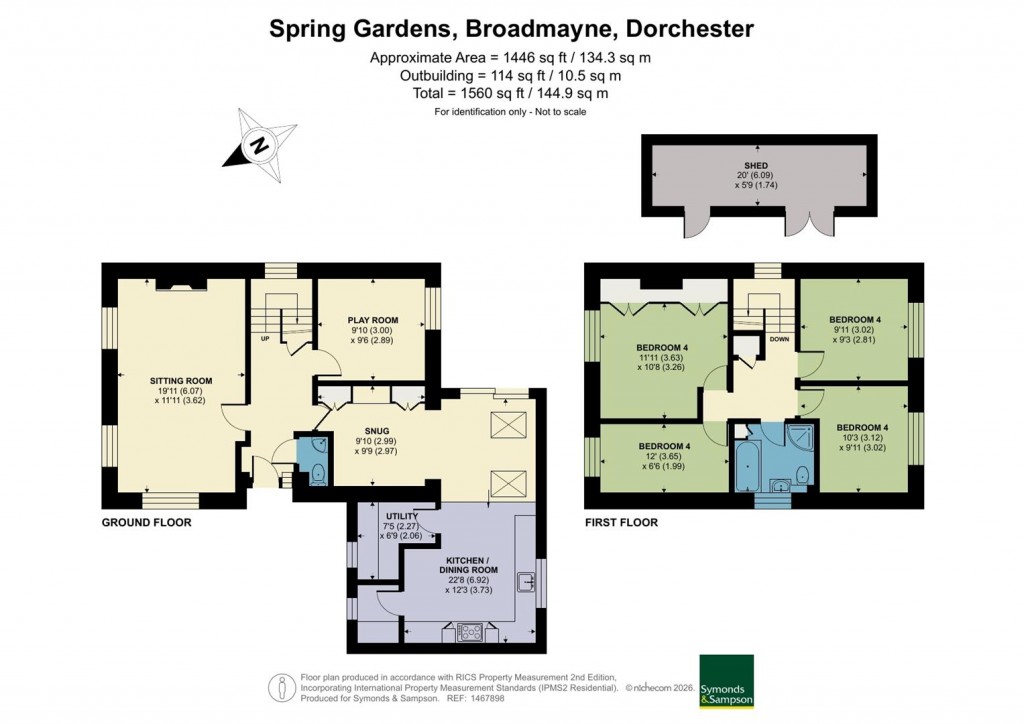 Floorplans For Spring Gardens, Broadmayne, Dorchester