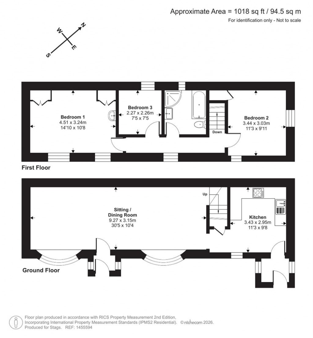 Floorplans For Long Entry, Lyme Regis