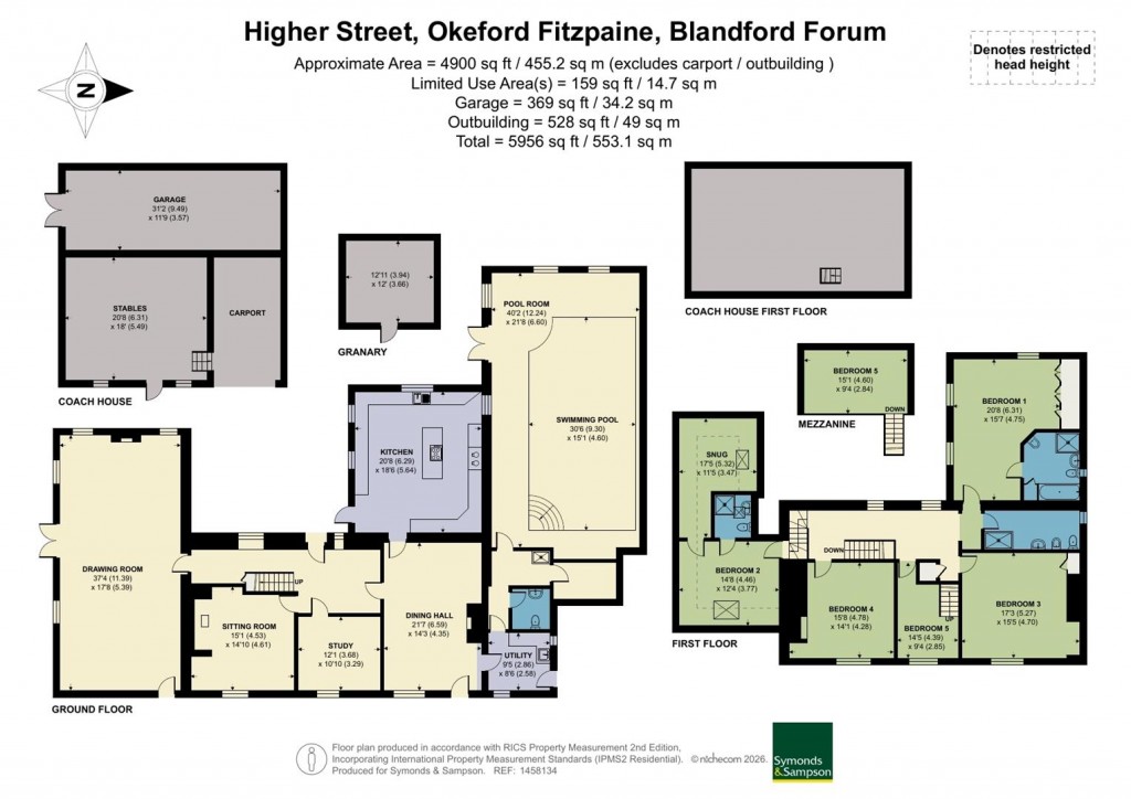 Floorplans For Higher Street, Okeford Fitzpaine, Blandford Forum