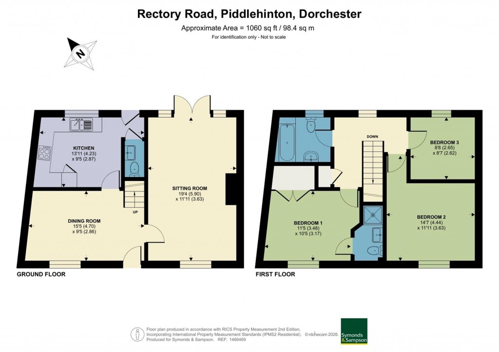 Floorplans For Rectory Road, Piddlehinton, Dorchester