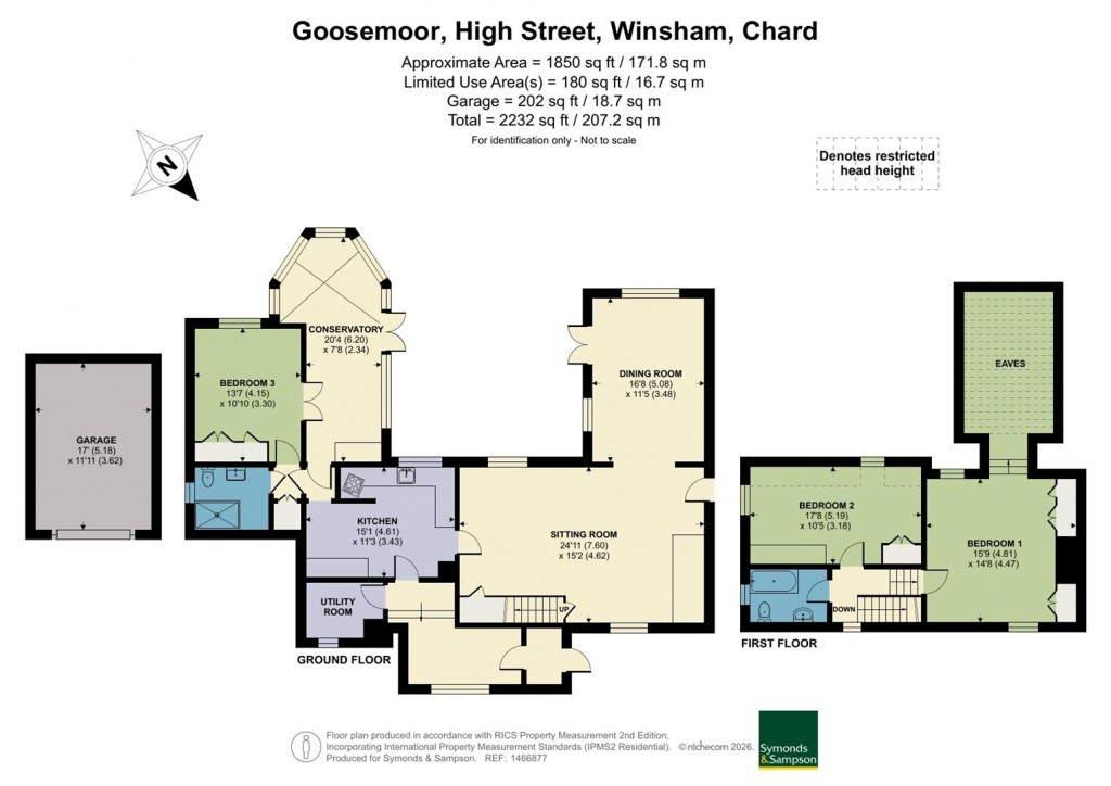 Floorplans For High Street, Winsham, Chard