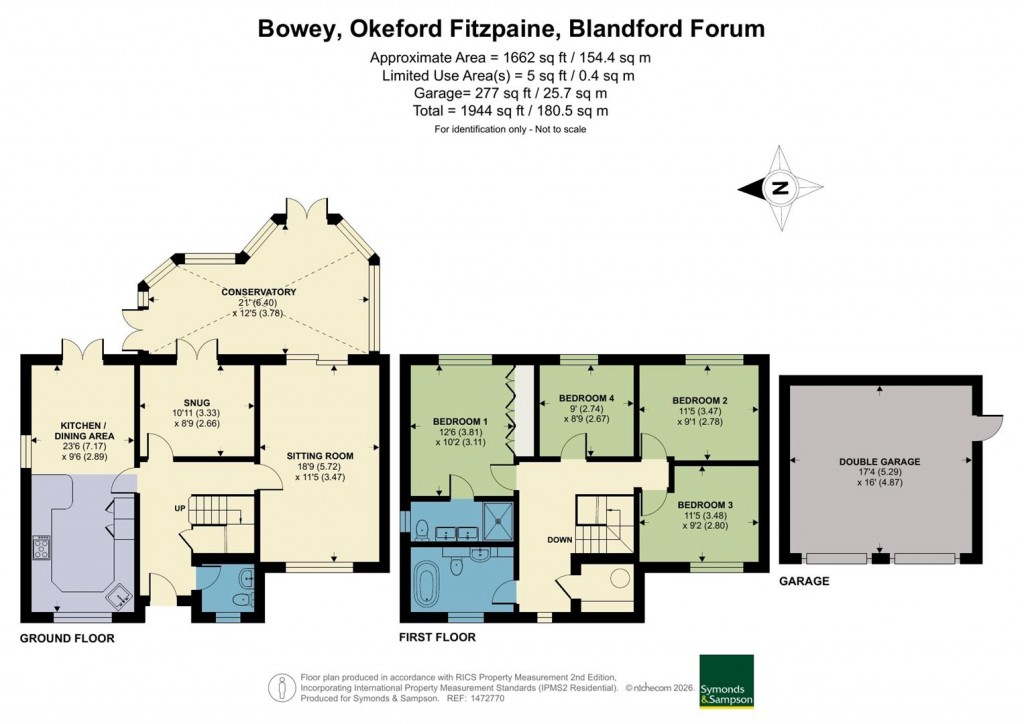 Floorplans For Bowey, Okeford Fitzpaine, Blandford Forum
