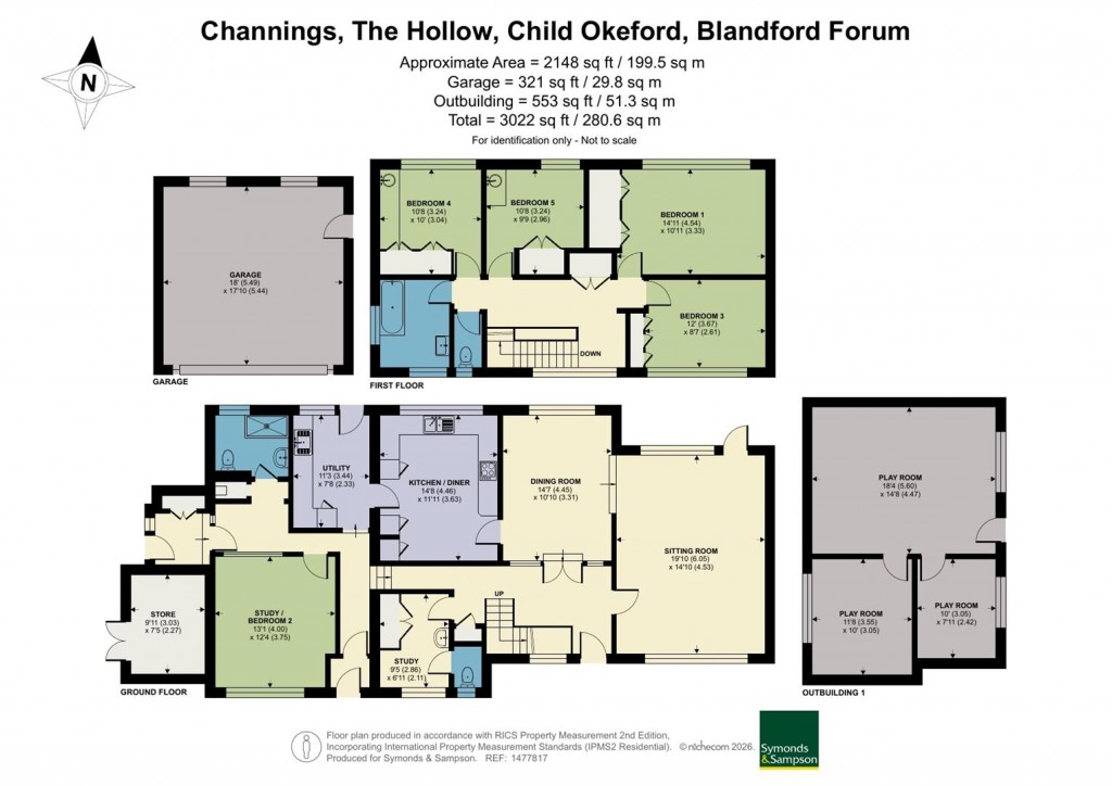 Floorplans For The Hollow, Child Okeford, Blandford Forum