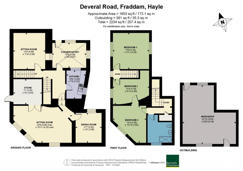 Floorplans For Deveral Road, Fraddam, Hayle