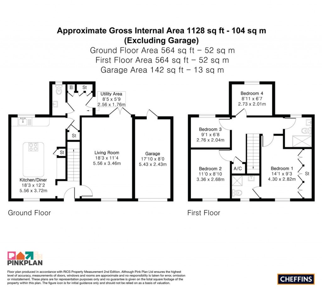 Floorplans For Stirling Way, Sutton, Ely