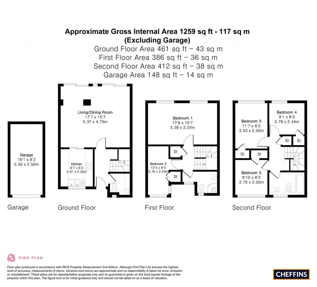 Floorplans For Archway Court, Cambridge