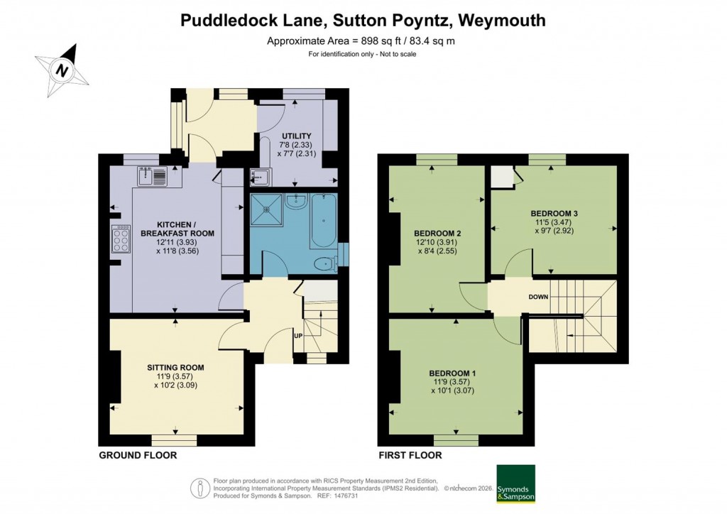 Floorplans For Puddledock Lane, Sutton Poyntz, Weymouth
