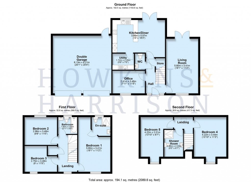 Floorplans For Poplar Close, Overseal, DE12