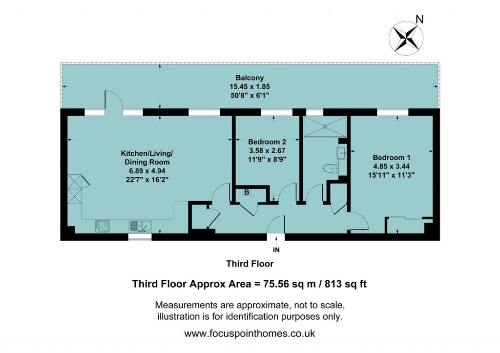 Floorplans For Bath Road, Banbury - Huge partially covered balcony