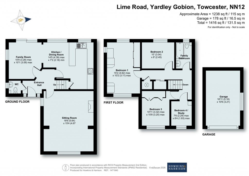 Floorplans For Lime Road, Yardley Gobion, NN12