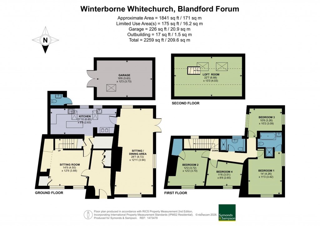 Floorplans For Milton End, Winterborne Whitechurch, Blandford Forum