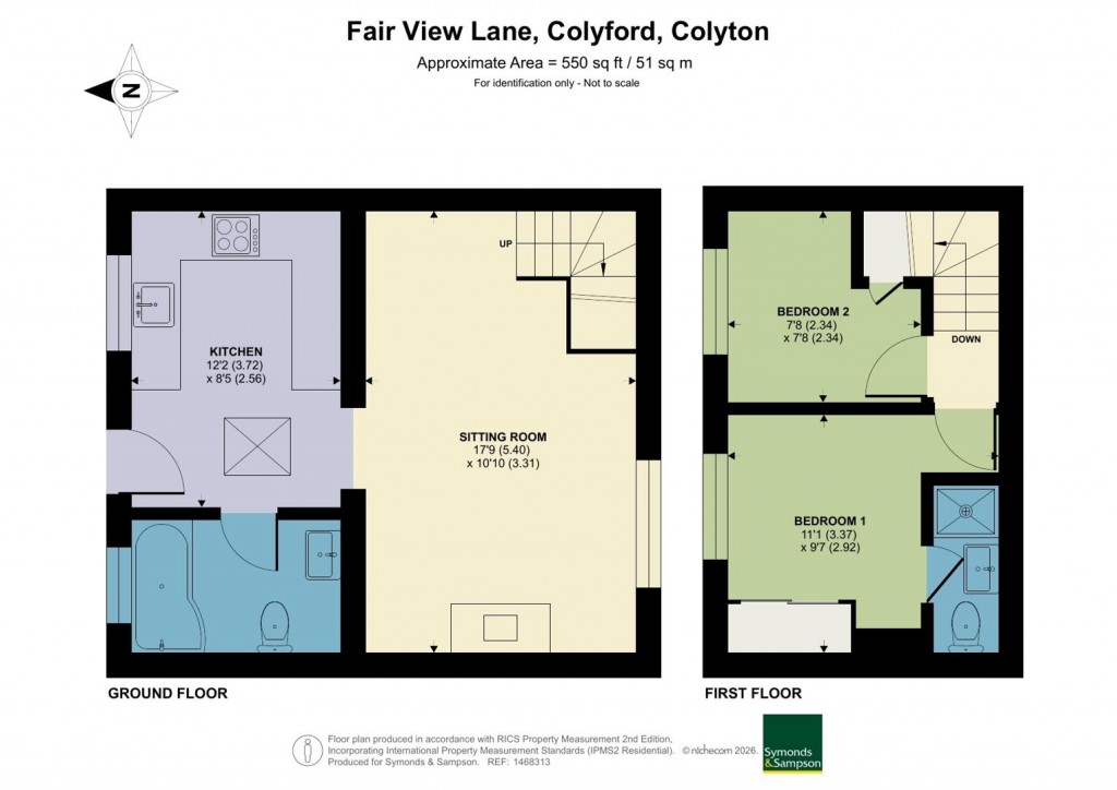 Floorplans For Fair View Lane, Colyford, Colyton
