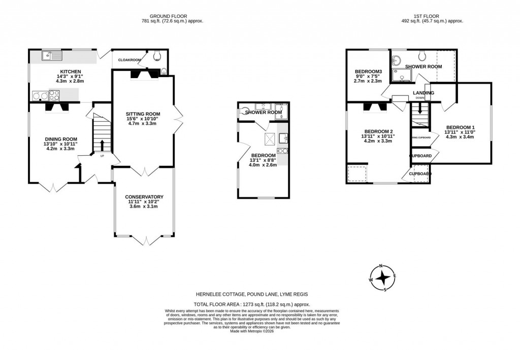 Floorplans For Pound Road, Lyme Regis
