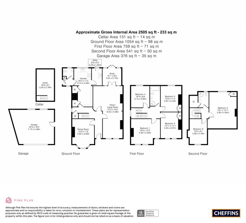 Floorplans For Tunwells Lane, Great Shelford